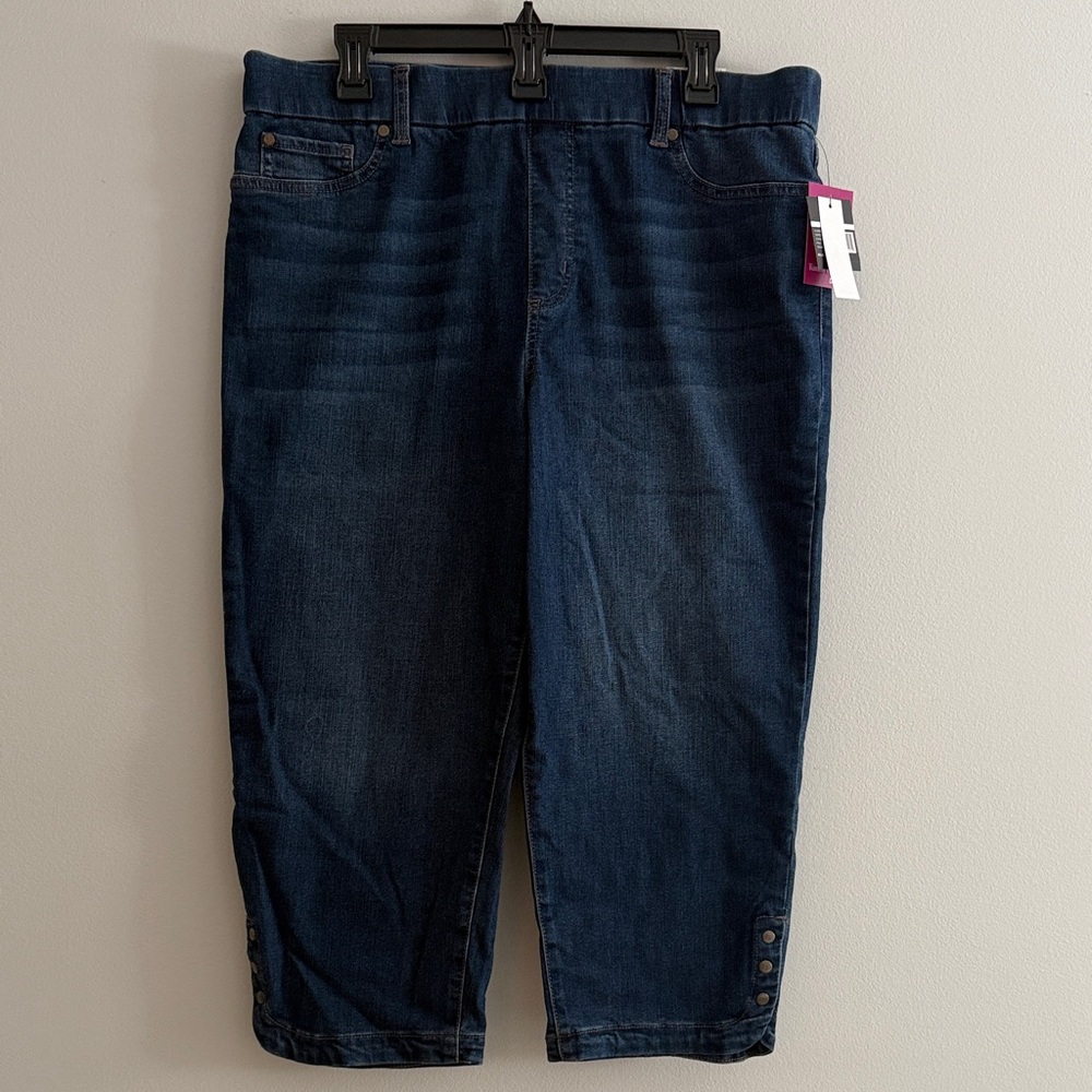 Kim Rogers Ankle Jeans with Button Detail Tummy Control Pull Ons